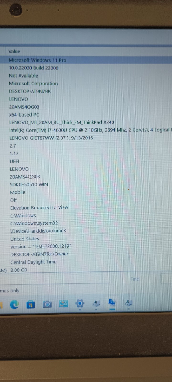 ThinkPad X240 (Bios Lock!Internal Battery Only).i7-4600U.8GB.250GB HDD.12.5″.W11