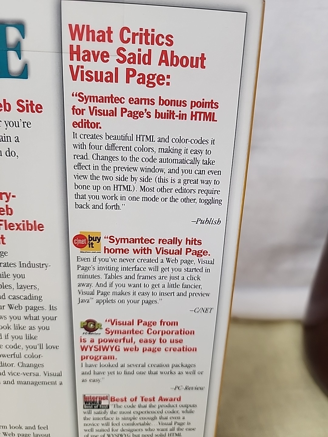 Symantec Visual Page PC CD Windows 95 New In Box Software Web Page Builder Seal