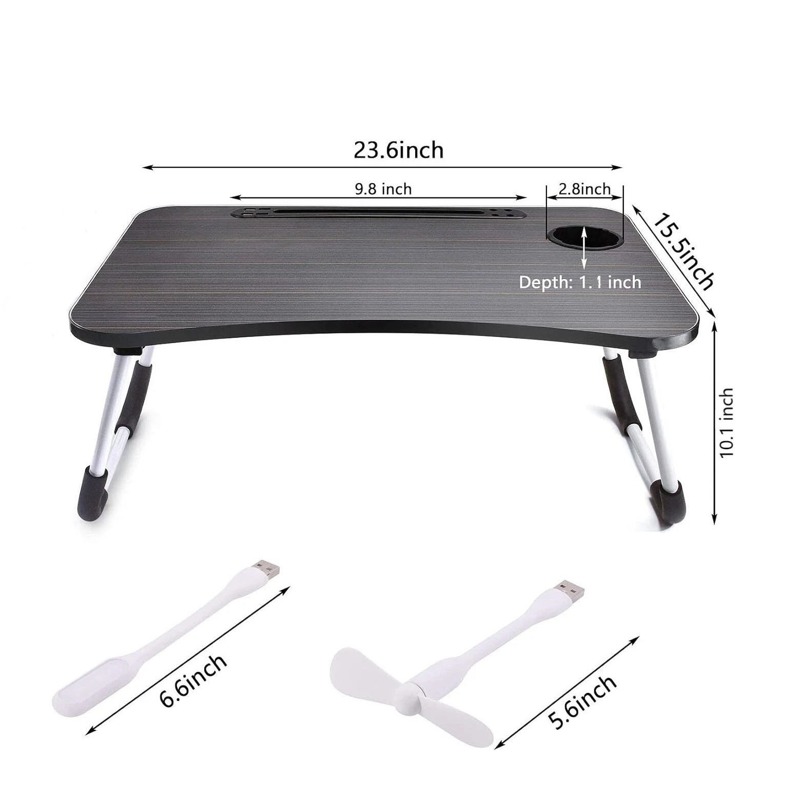 Laptop Bed Desk Foldable Portable Laptop Table Breakfast Tray Stand Stable
