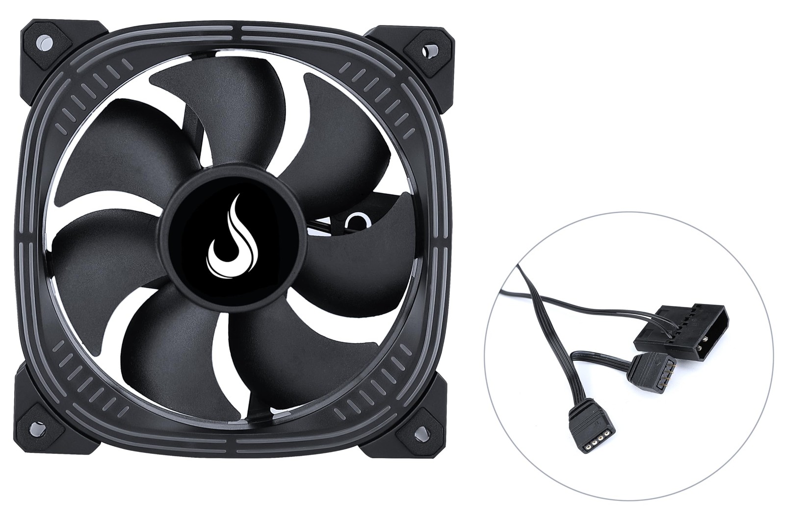 120mm RGB PC Case Fan 1500 RPM Silent Hydraulic Bearing Motherboard Sync – Black