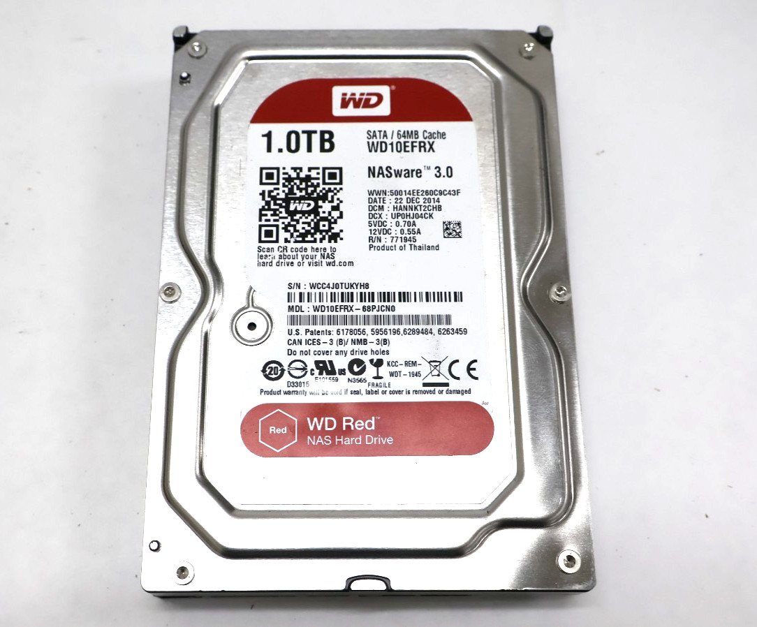 Western Digital Red WD10EFRX 1TB 5400 RPM 3.5″ SATA 6 Gb/s 64MB Hard Drive HDD