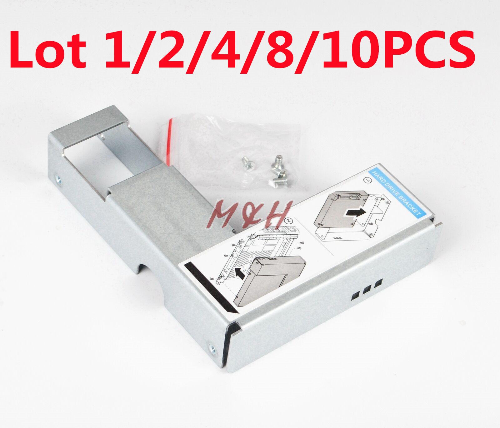 Lot 9W8C4 3.5″ to 2.5″ HDD Tray Caddy Adapter Dell KG1CH F238F R710 R720 R730