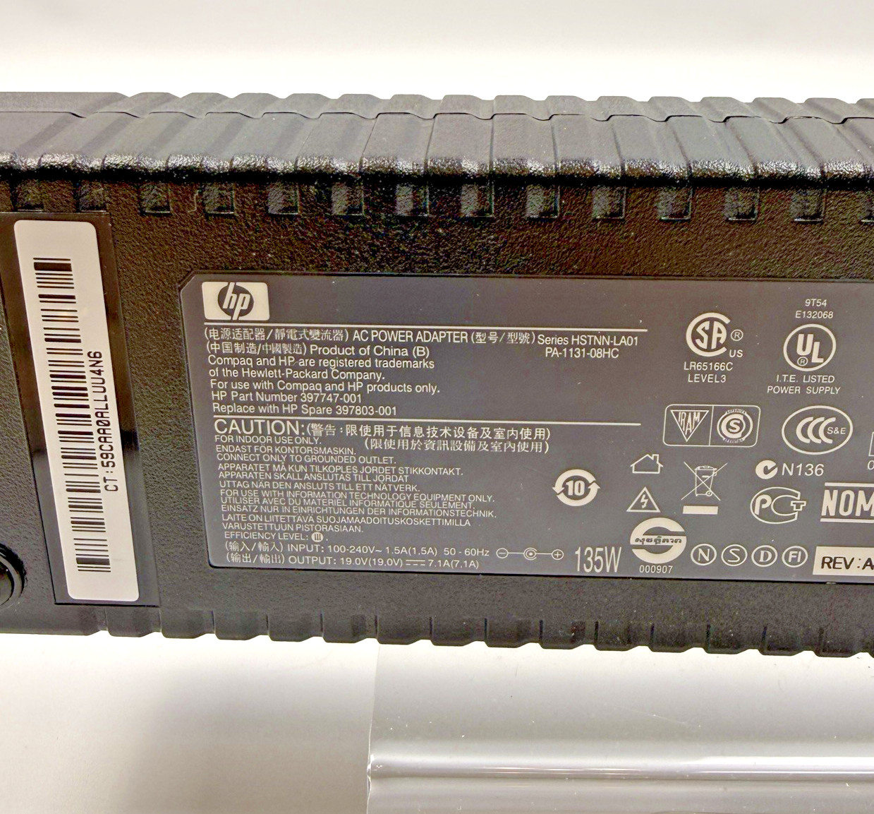HP Laptop Adapter 135W 19.0V 7.1A AC 397747-001 397803-001 HSTNN-LA01