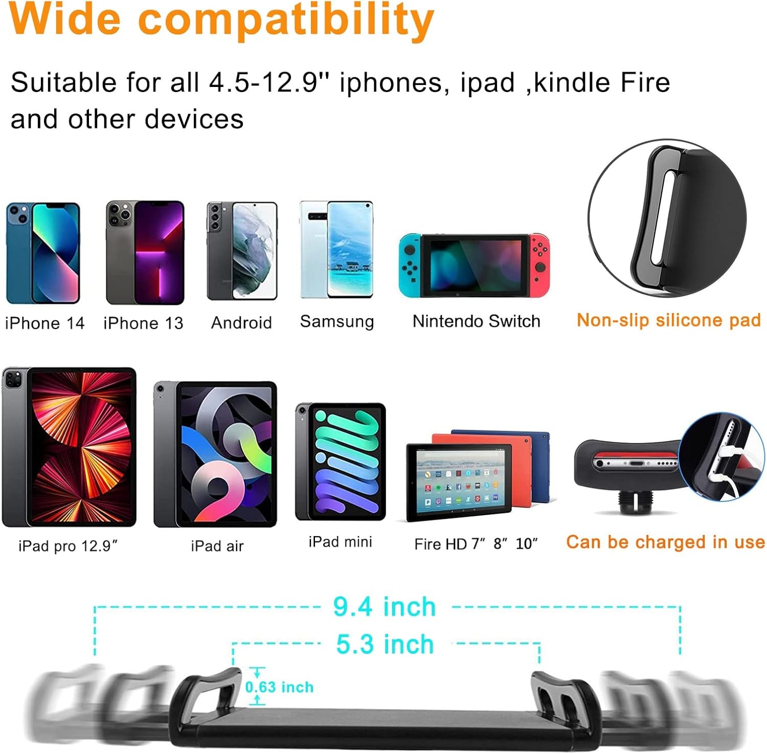 Tablet Stand for Bed, iPad Holder for Desk Bedside, Adjustable Gooseneck