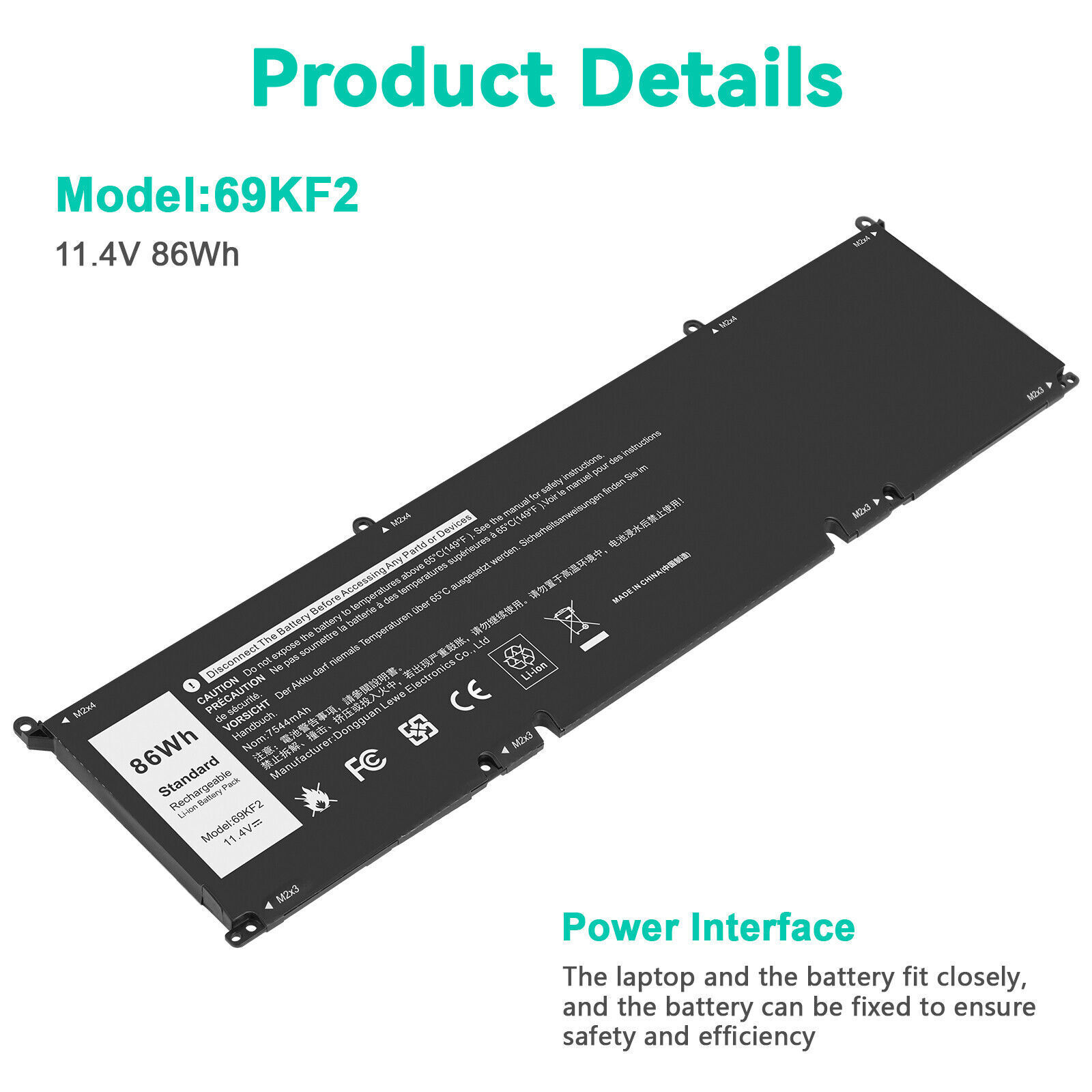 ✅LOT 86Wh 69KF2 Battery For Dell Alienware M15 M17 R3 XPS 15 9500 8FCTC 70N2F