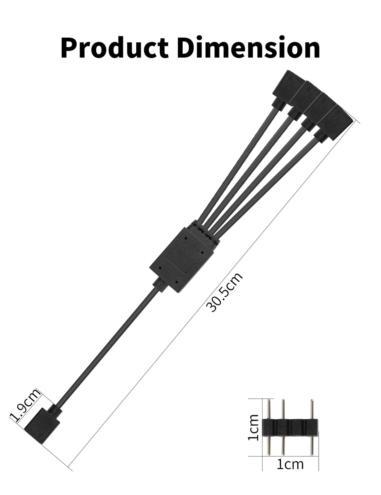 5v 3pin Argb Splitter Cable 1 Female To 4 Female 3 Pins Extension Connector Cord