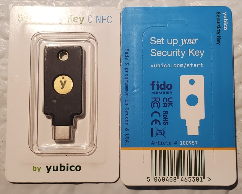 2x New! Yubico Security Key C NFC Two Factor USB-C Authentication Key – 100957