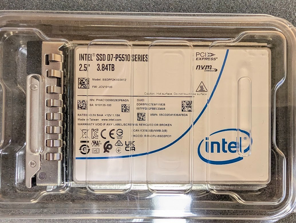Intel D7-P5510 Series 3.84TB U.2 PCIe NVME 2.5″ SSD SSDPF2KX038TZ Dell 9NR07