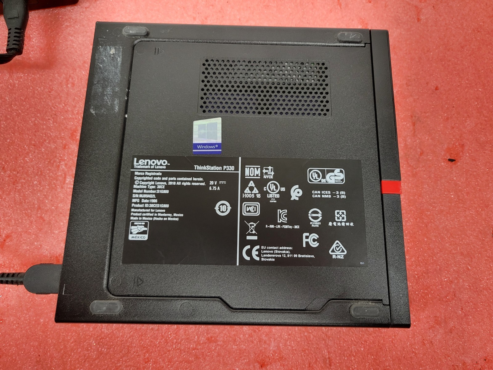 Lenovo ThinkStation P330 Tiny i7-8700T@2.4Ghz 16GB RAM 256GB SSD | C1185