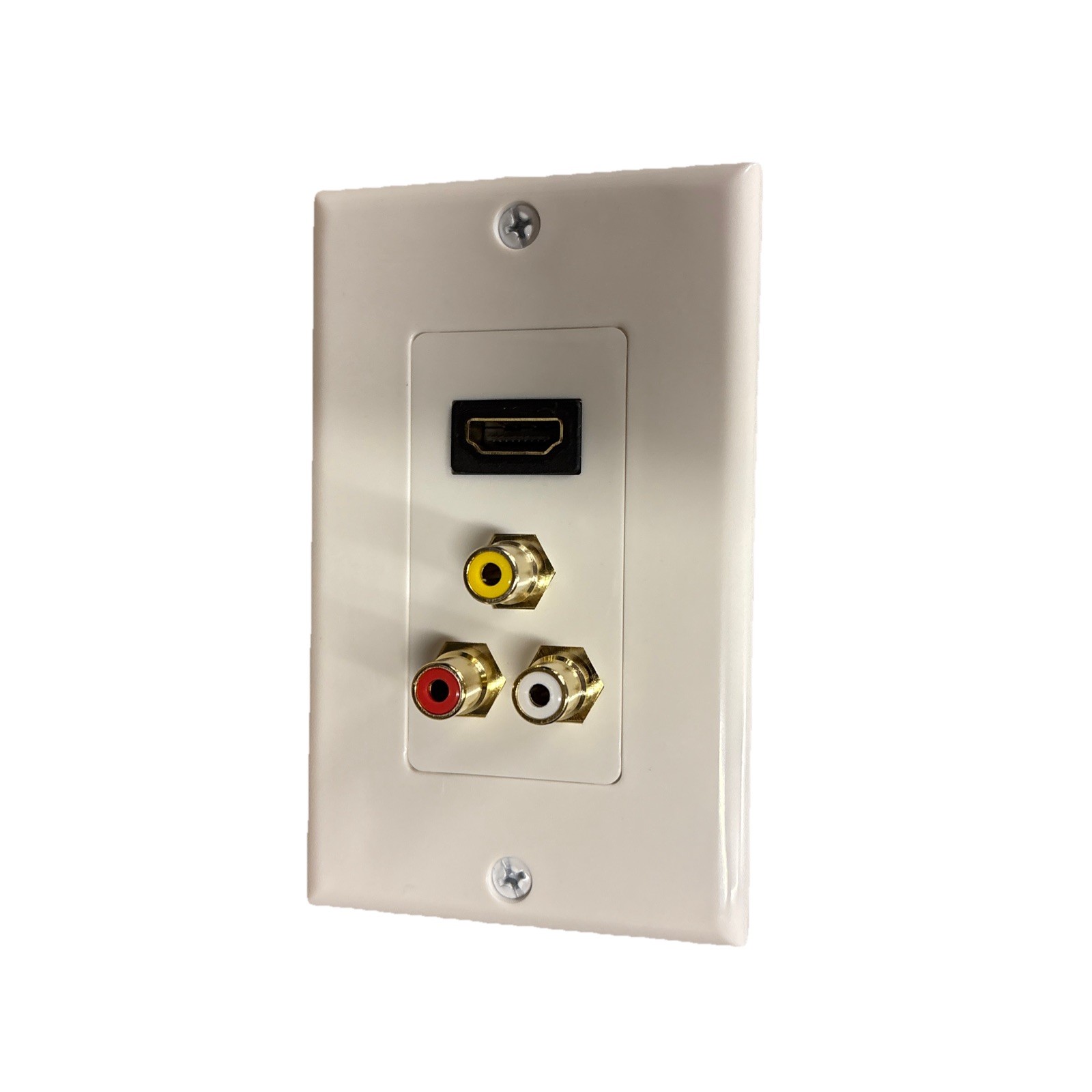 HDMI Wall Plate with RWY RCA Jack Component and 6” pigtail – White