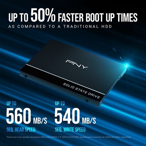 PNY CS900 500GB 2.5″ SATA III Internal SSD Solid State Drive (SSD7CS900-500-RB)