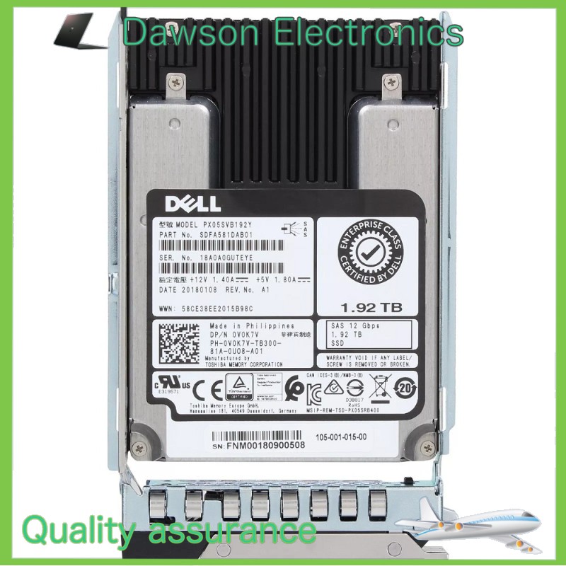 R550 NEW Dell/Toshiba 1.92TB 2.5″ SAS 12G PowerEdge T350 R650 R750 Server SSD