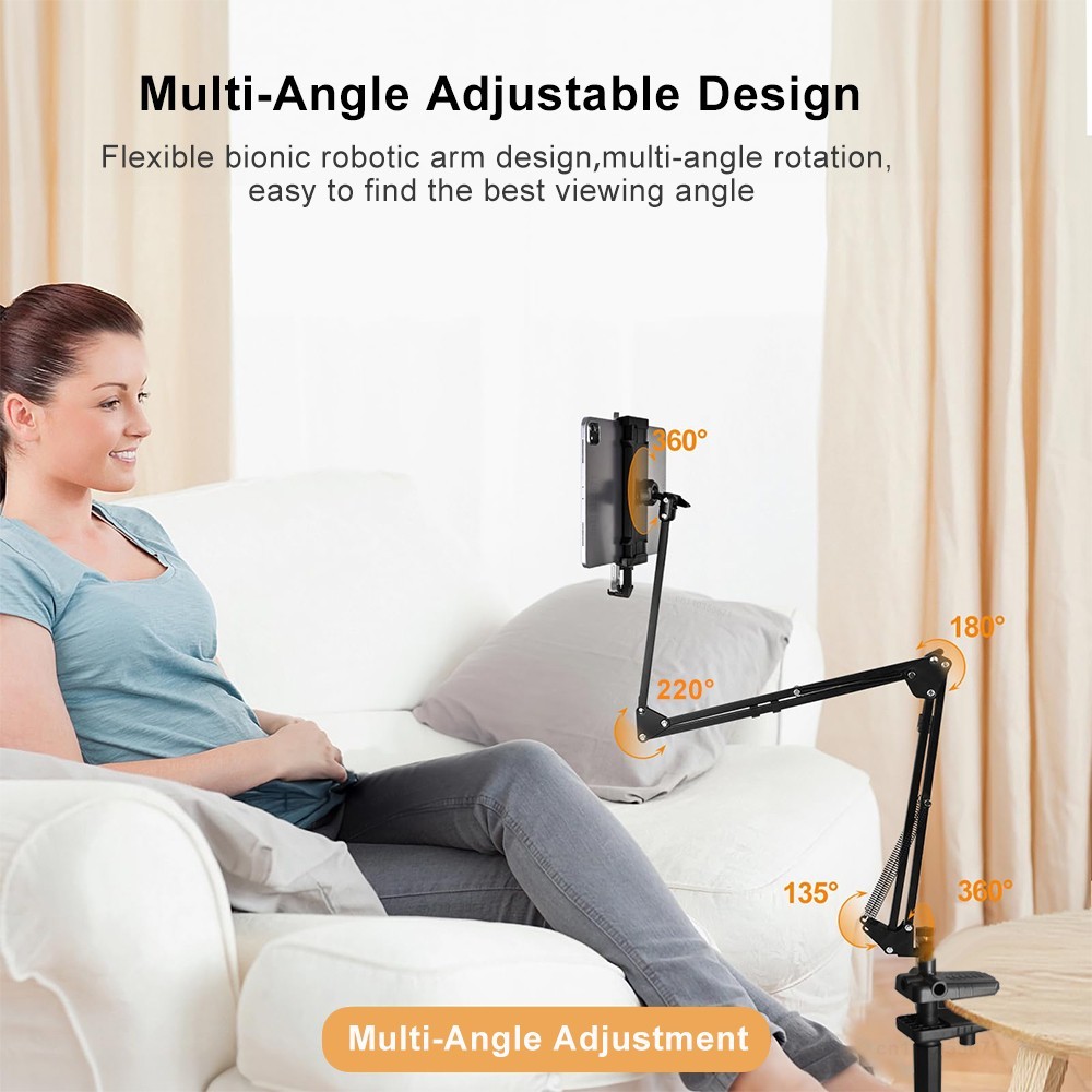 Tablet Holder for Bed Adjustable Tablet Phone Bed Stand Mount with 360° Rotation