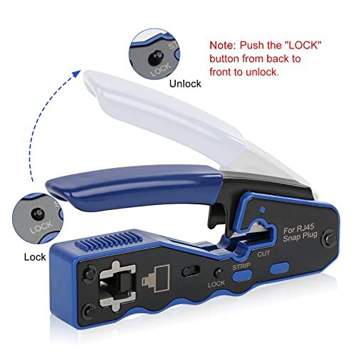 RJ45 Crimp Tool Kit Pass Thru Ethernet Crimper (9V Battery Not Included)