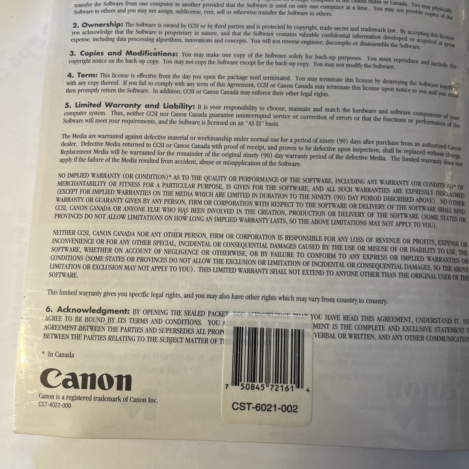 CANON CREATIVE CD ROM – CANON PRINTER STICKERS AND LABELS USER MANUAL & CD ROM