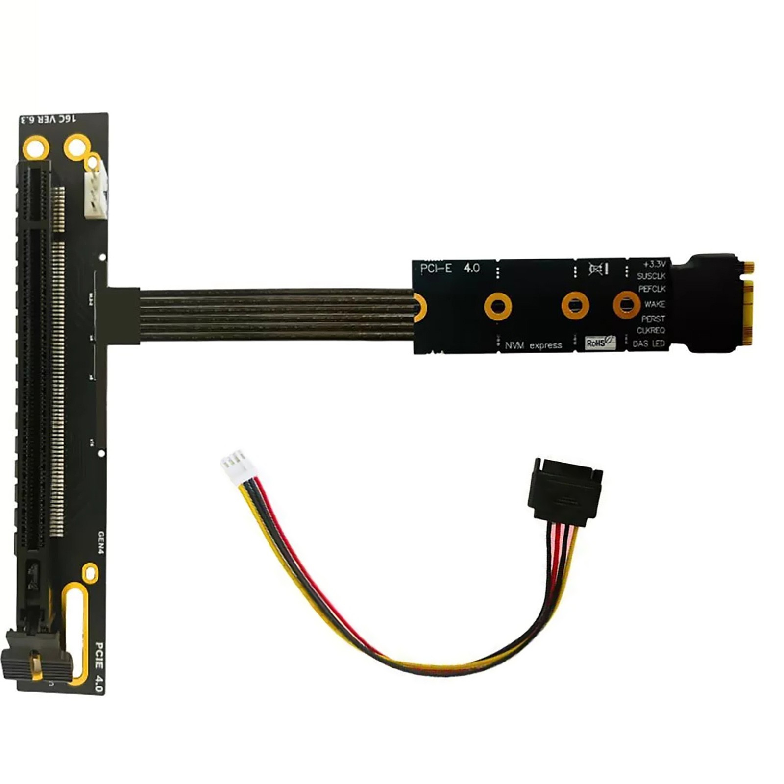 M.2 to PCIe x16 Graphics Card Extension Cable For M2 NVME GEN4 to PCI-e 4.0 X4