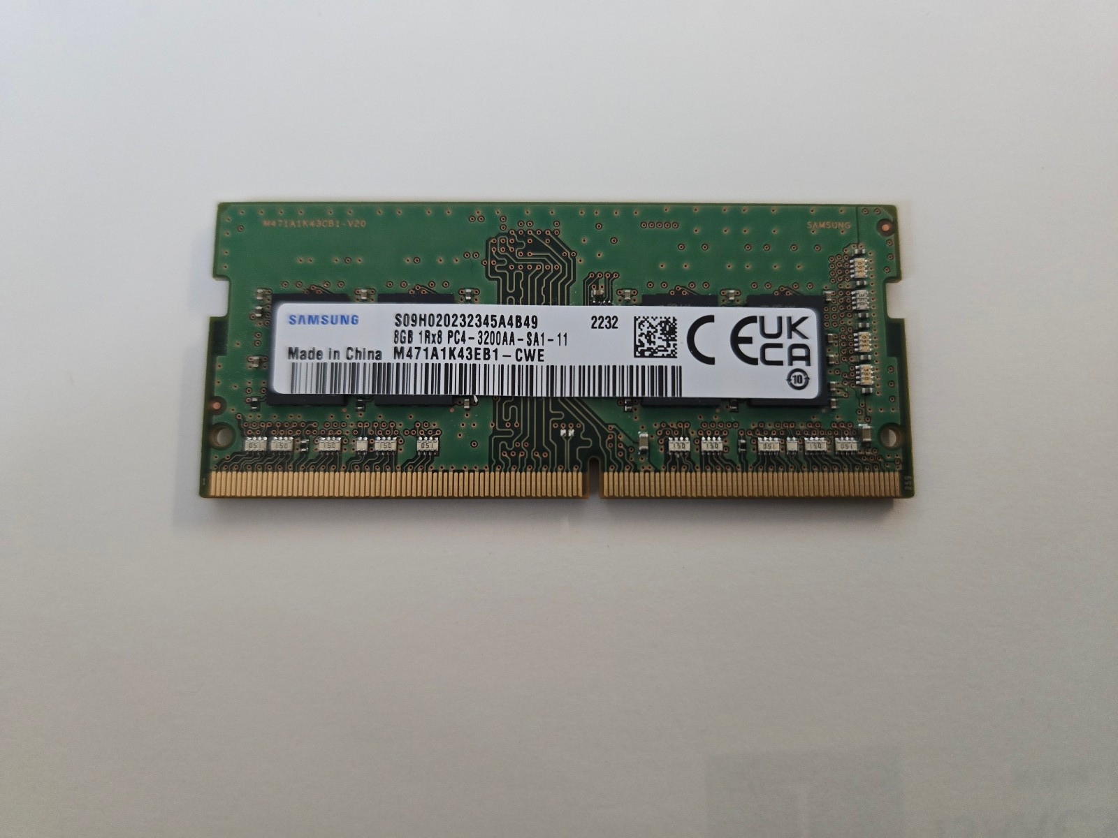 SAMSUNG 8GB 1RX8-PC4-3200AA-SA1-11-M471A1K43EB1-CWE-LAP TOP MEMORY