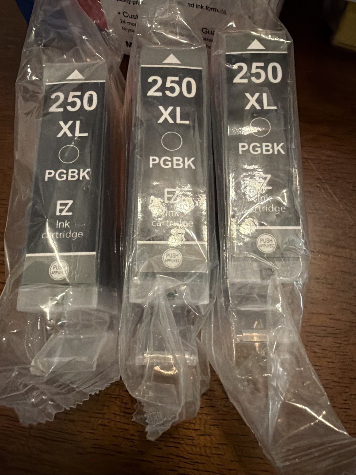 3 Black Ink Cartridge Compatible for Canon PGI-250xl Black With new chip Sealed