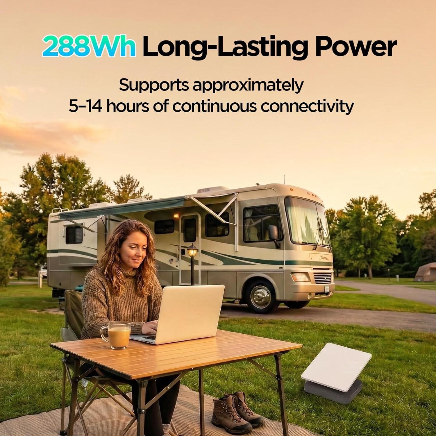 288Wh LiFePO4 Battery Pack for Starlink Mini, StarGrid All-in-One Portable Power