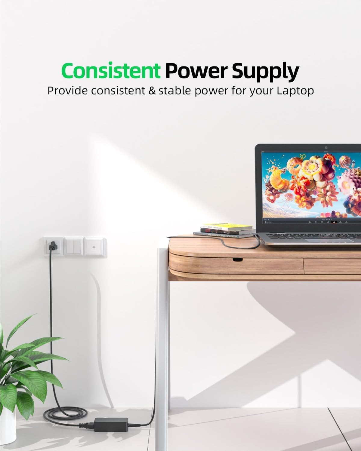 AC Charger for 45W Laptops, 19V Output with Overcharge Protection Feature