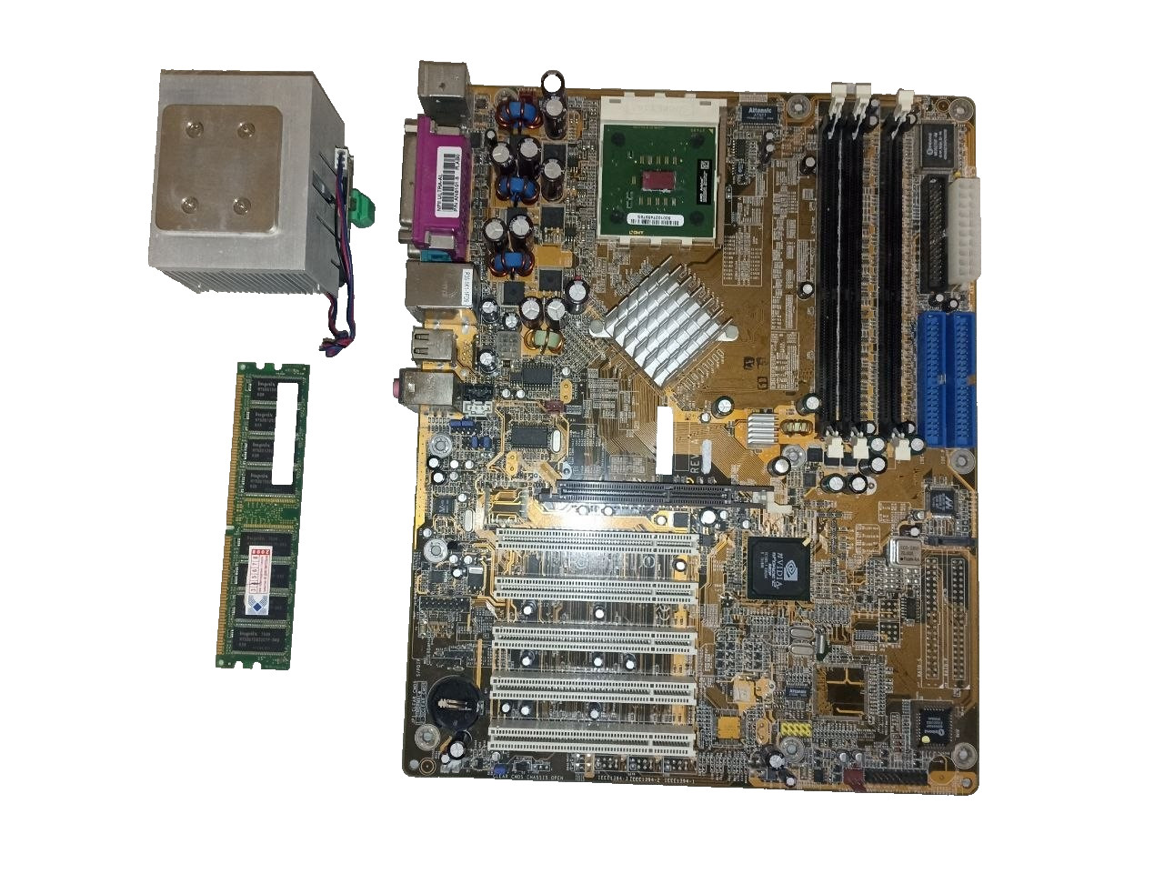 DFI NF2 Ultra AL Socket 462 (A) Motherboard,AMD Athlon XP 2500+,Fan,1GB RAM.