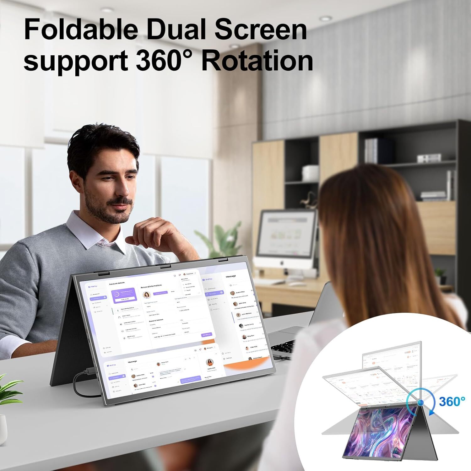 18.5 Inch 120Hz 1080P Gaming IPS HDR Screen Monitor Portable Screen w/HDMI USB-C