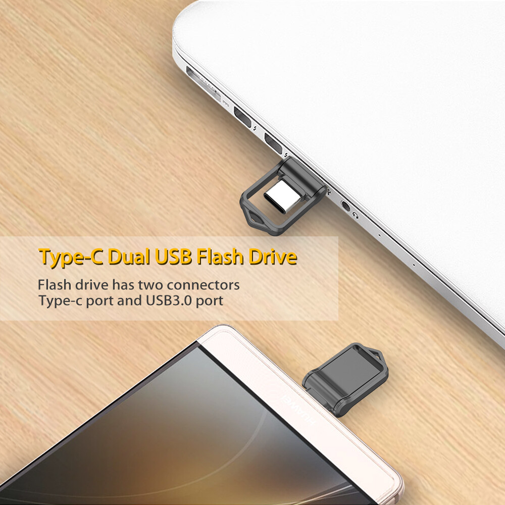 64GB Waterproof Dual Type-C OTG 3.0 USB C Port Flash Drive Mini Memory Stick Lot
