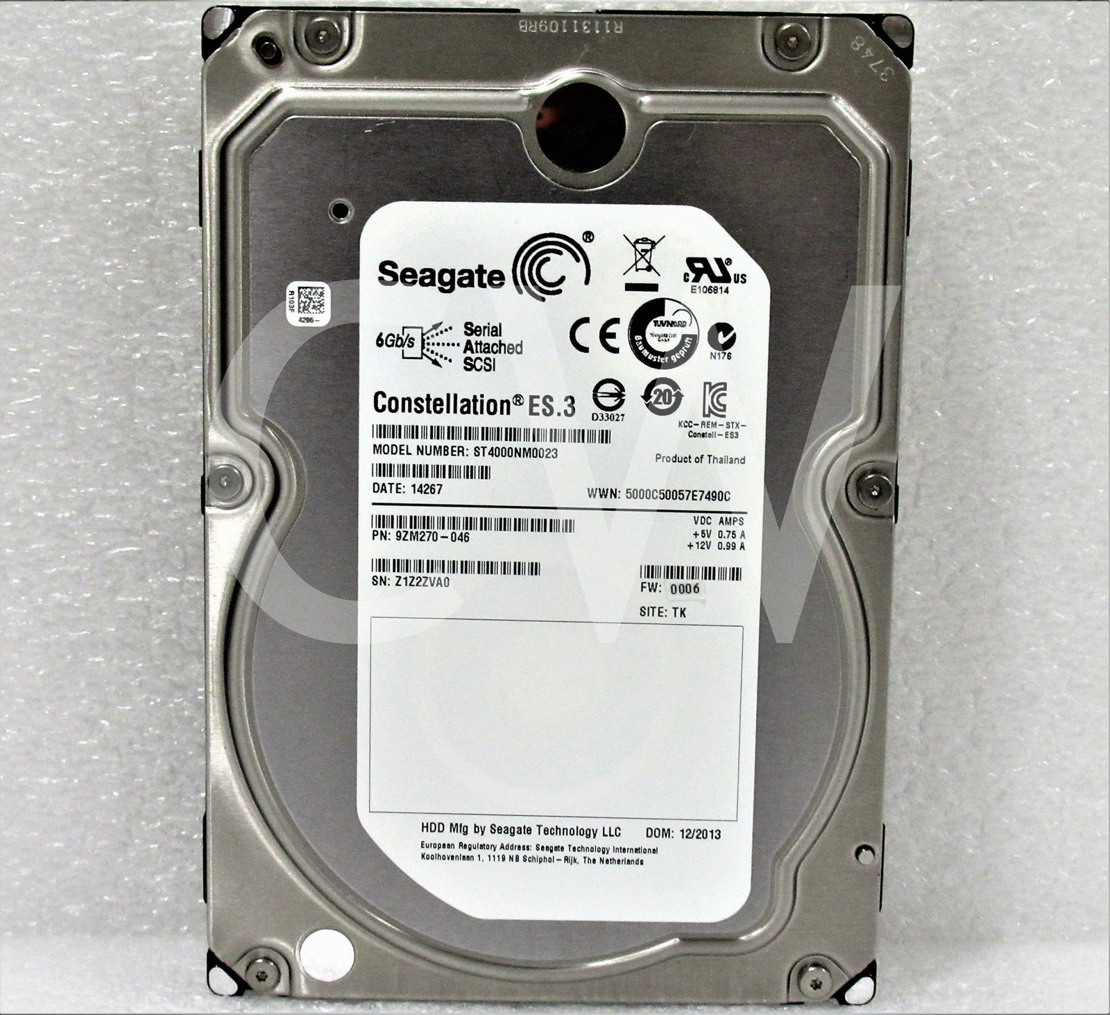 9ZM270-046 Seagate CONSTELLATION ES.3 4TB 7.2K RPM 6Gb/s 3.5″ SAS HDD Hard Drive