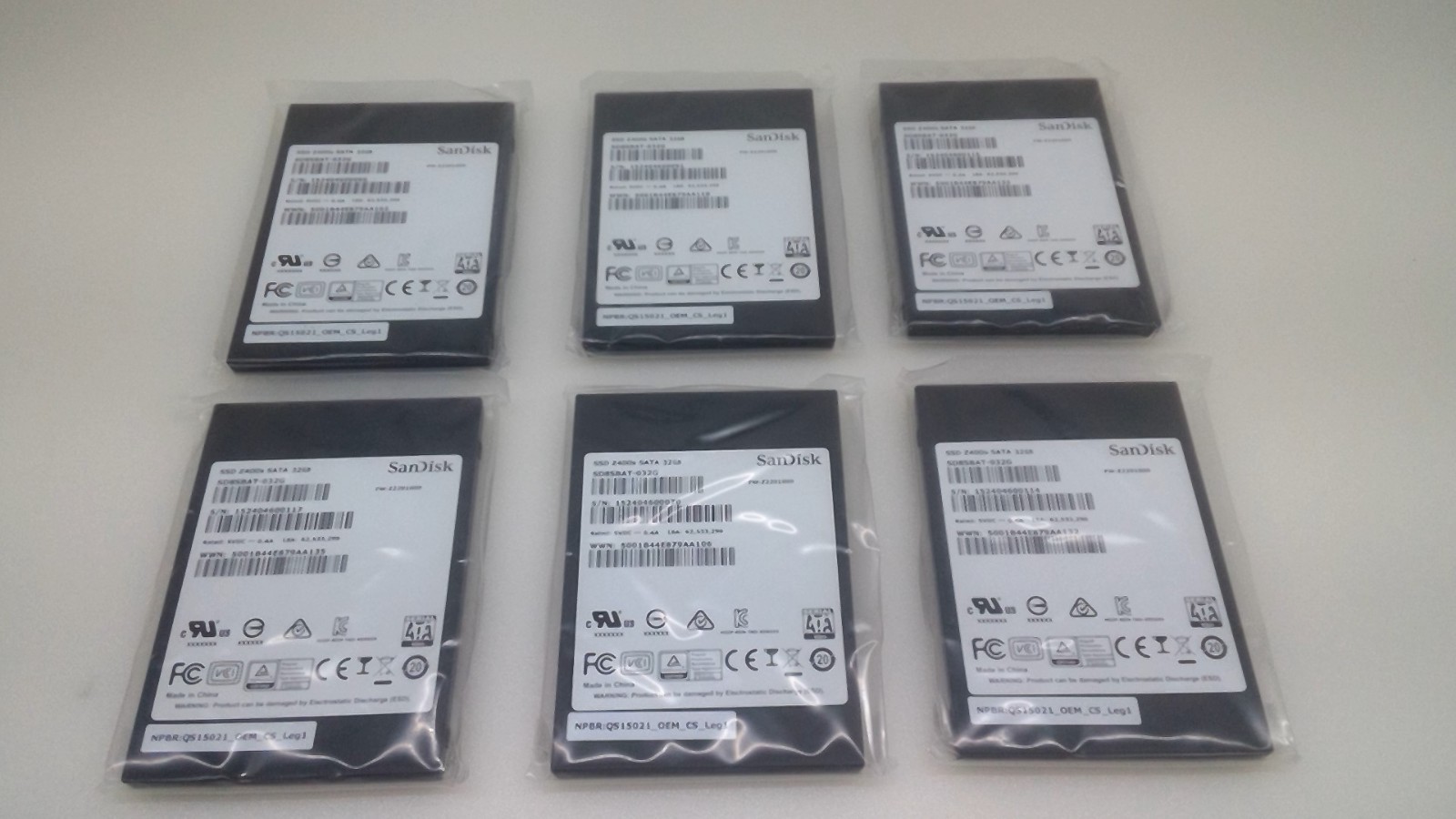 Lot of 6 New SanDisk SD8SBAT-032G Z400s 32Gb SATA 2.5-Inch Solid State Drive