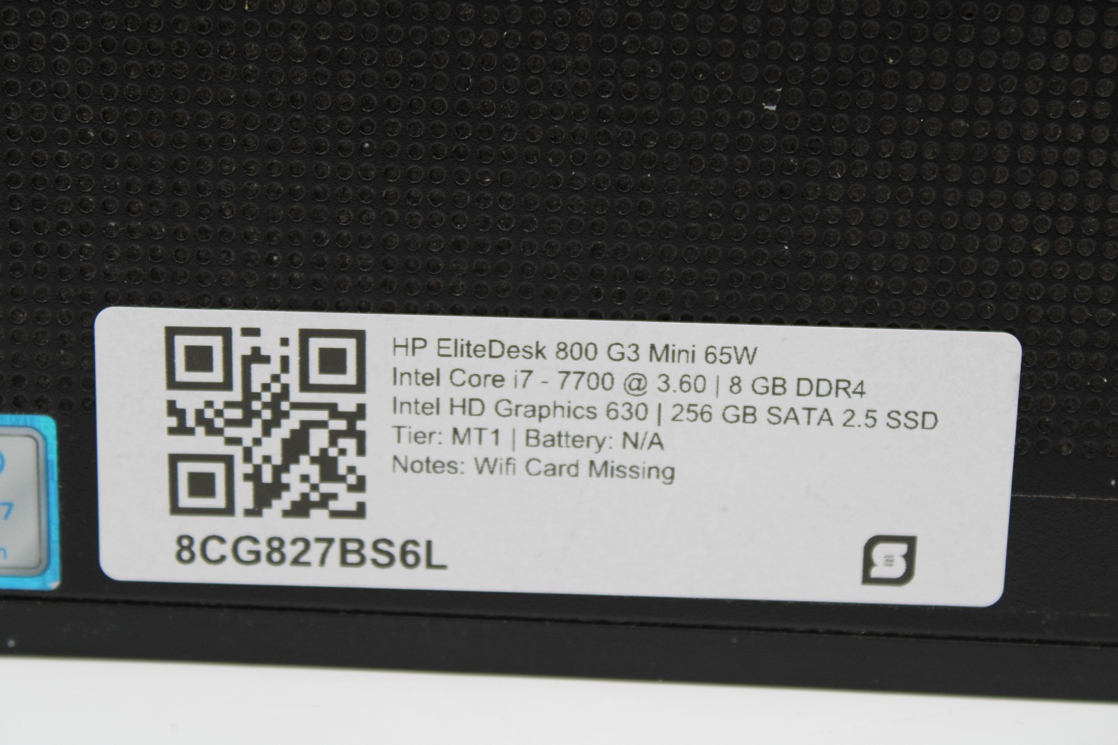 HP EliteDesk 800 G3 65W Mini i7-7700 @ 3.6 GHz 8GB RAM 256GB SSD No OS