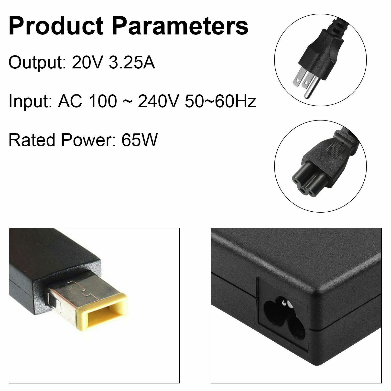65W AC Charger Adapter For LENOVO ThinkPad X1 X240 X250 X260 Yoga 11e Intel