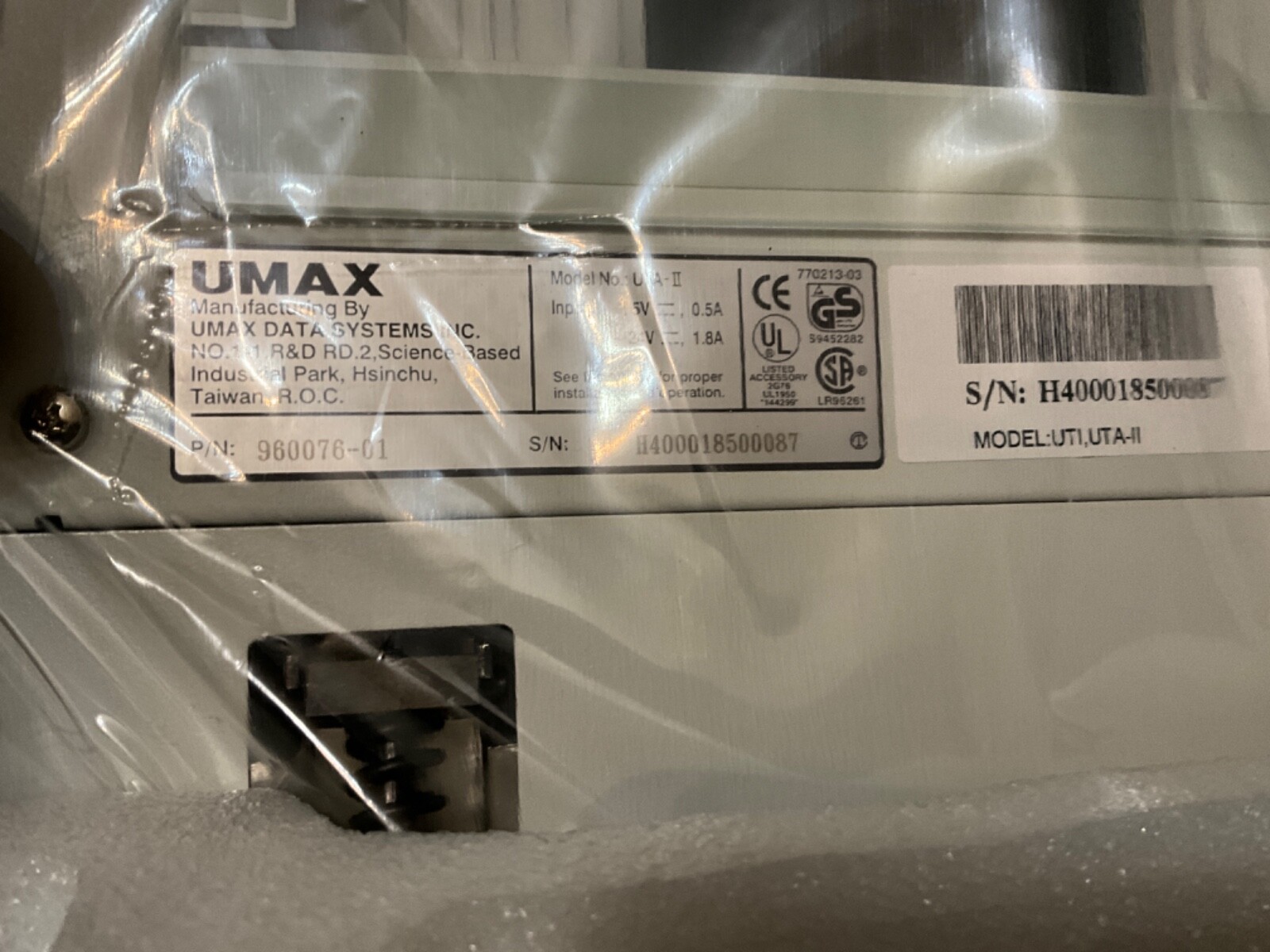 UMAX Scanner Transparency Unit. NEW