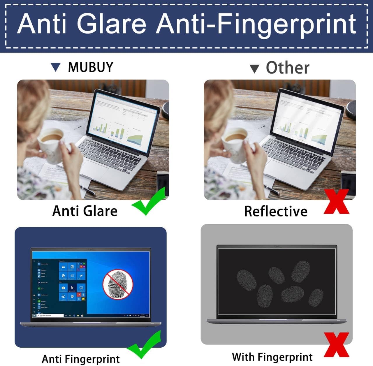 Anti Blue Light Screen Protector for Lenovo Slim 7i Aura, ThinkPad X9 15 Gen 1,