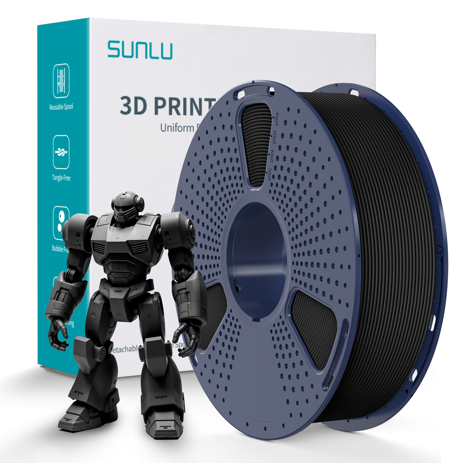 SUNLU High Speed Matte PETG 3D Filament 1.75mm 30mm/s – 600mm/s Print Range 1KG