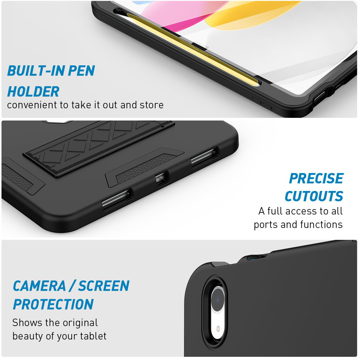 For Apple iPad A16 11th Gen 11 in Case Hybrid Heavy Duty Shockproof Stand Cover