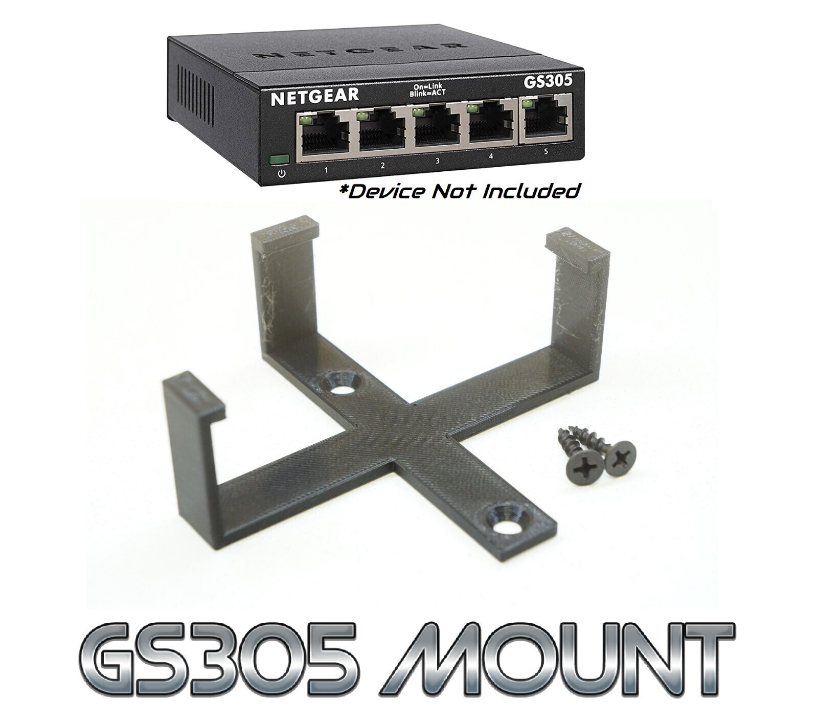 Wall Mount / Under Desk Mount for NetGear GS305 Network Switch 5-port