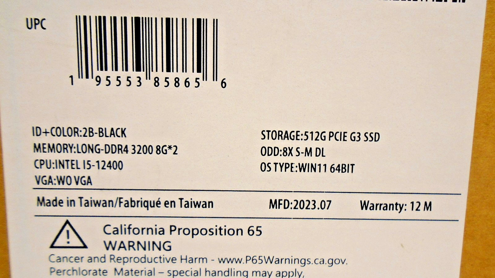 Asus S501MD-DB504 Desktop Computer Intel Core i5-12400 6-Core 16GB Ram 512GB SSD