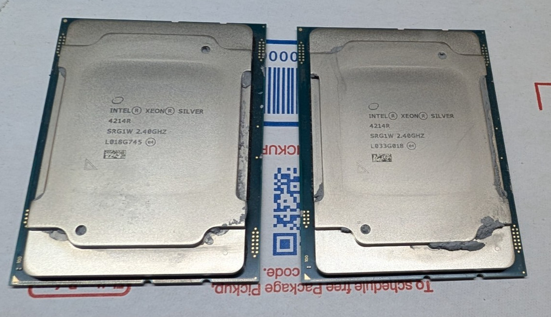 LOT OF 2 Intel Xeon Silver 4214R 2.40GHz Processors SRG1W