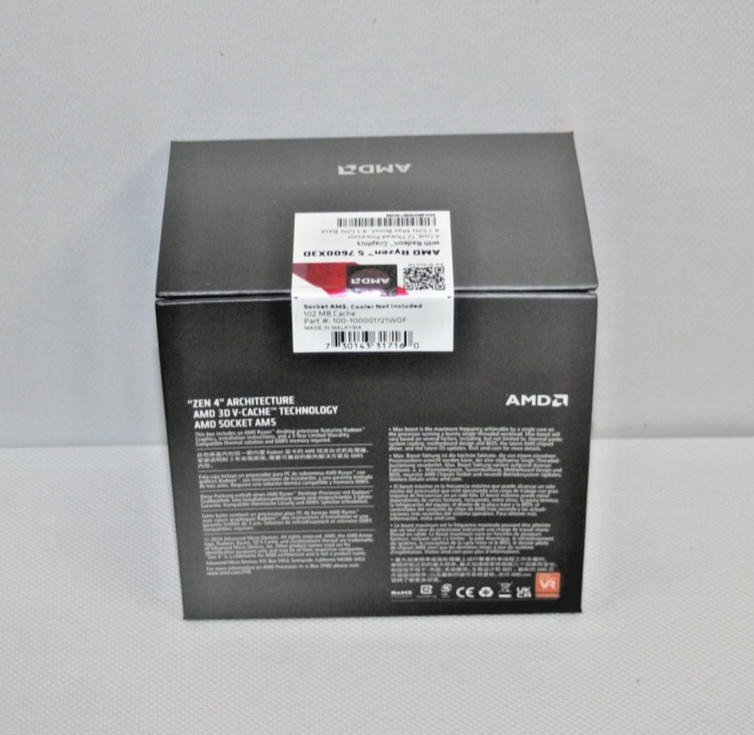 AMD Ryzen 5 7600X3D CPU processor with Radeon Graphics 6 Core 12 Thread Zen 4