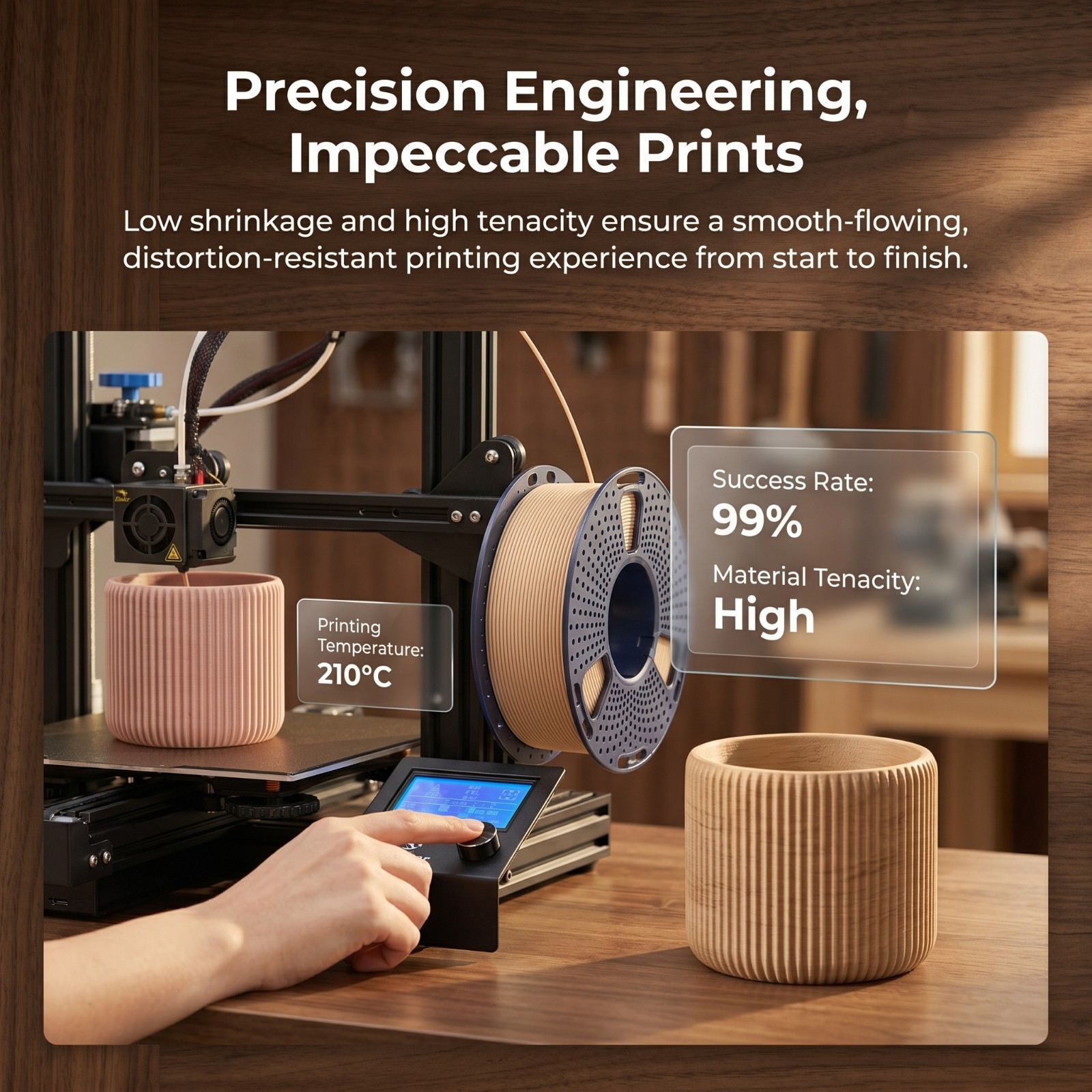 SUNLU Wood 250g*8 1.75mm Filament Wood PLA Filament 3D Printer Filament