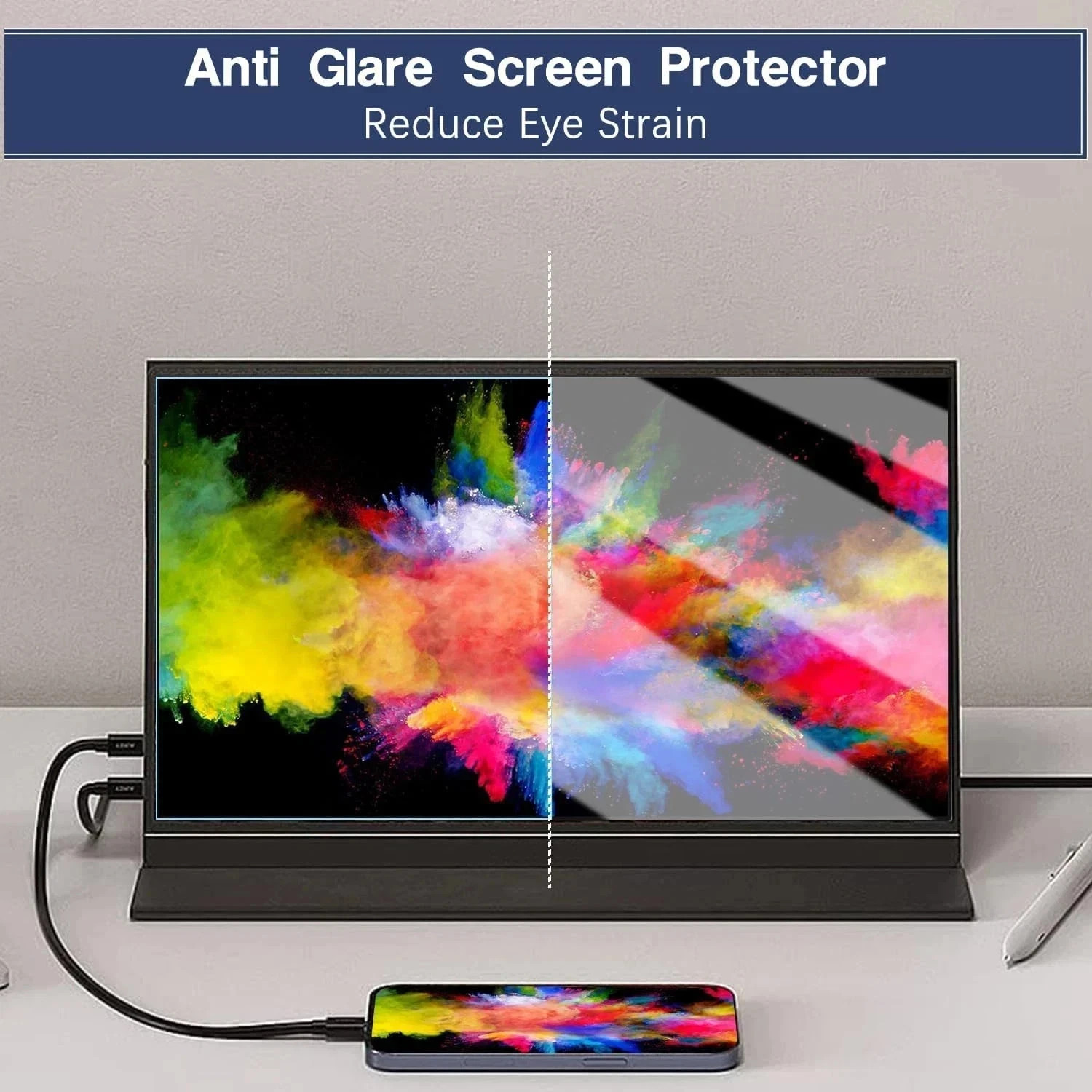 15.6 Inch Monitor Screen Protector, anti Blue Light anti Glare Portable Monitor