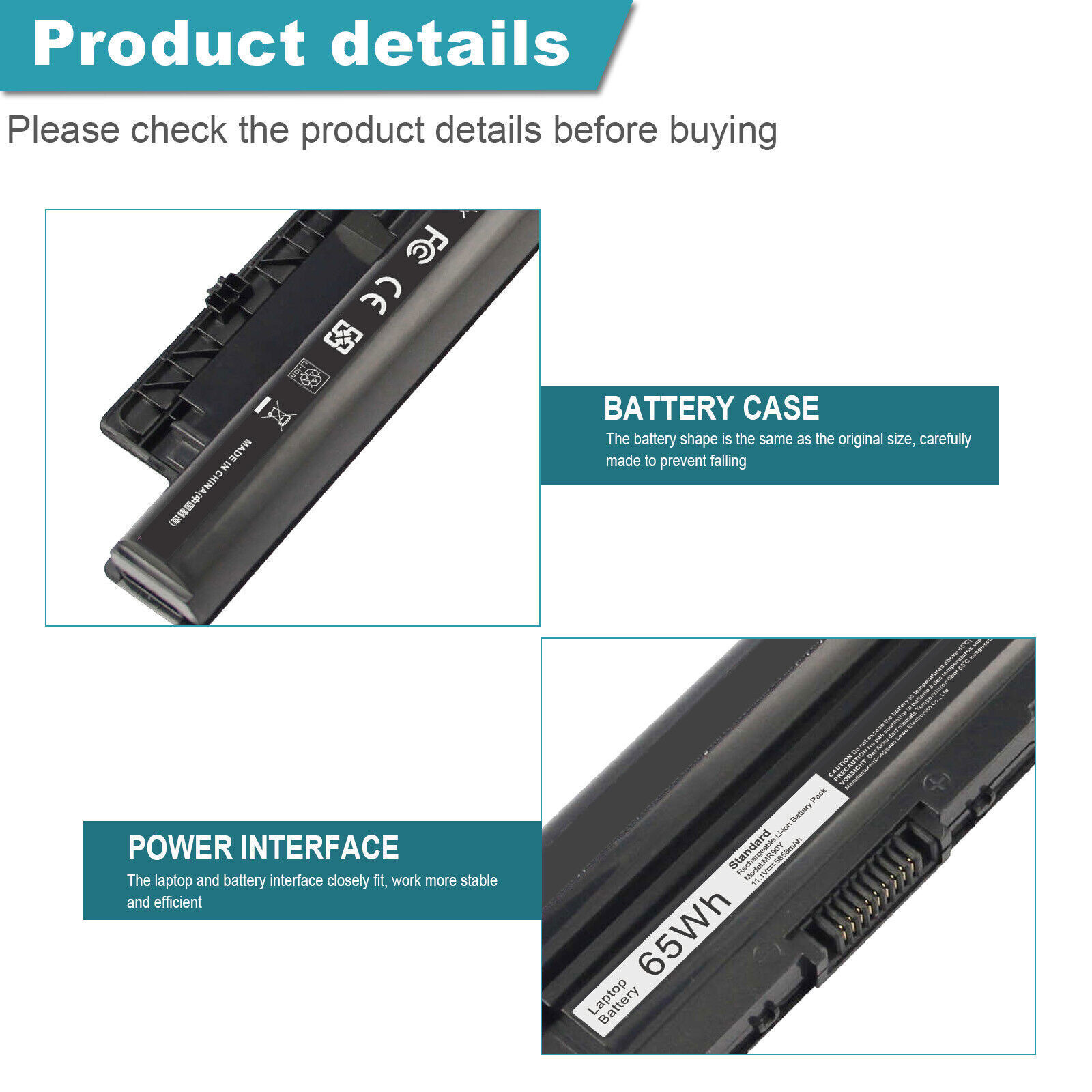 ✅65Wh MR90Y Battery For Dell Inspiron 15 3000 Serie 3531 3537 3541 14-3421 XCMRD
