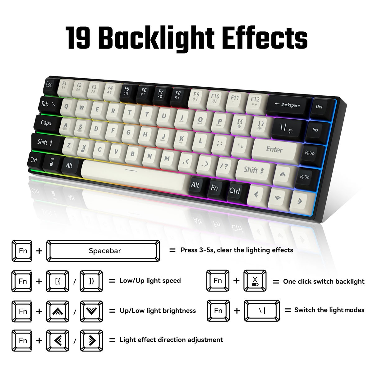 Mechanical Keyboard RGB N-key Rollover Mini Keyboard for Windows/Mac/Android PC