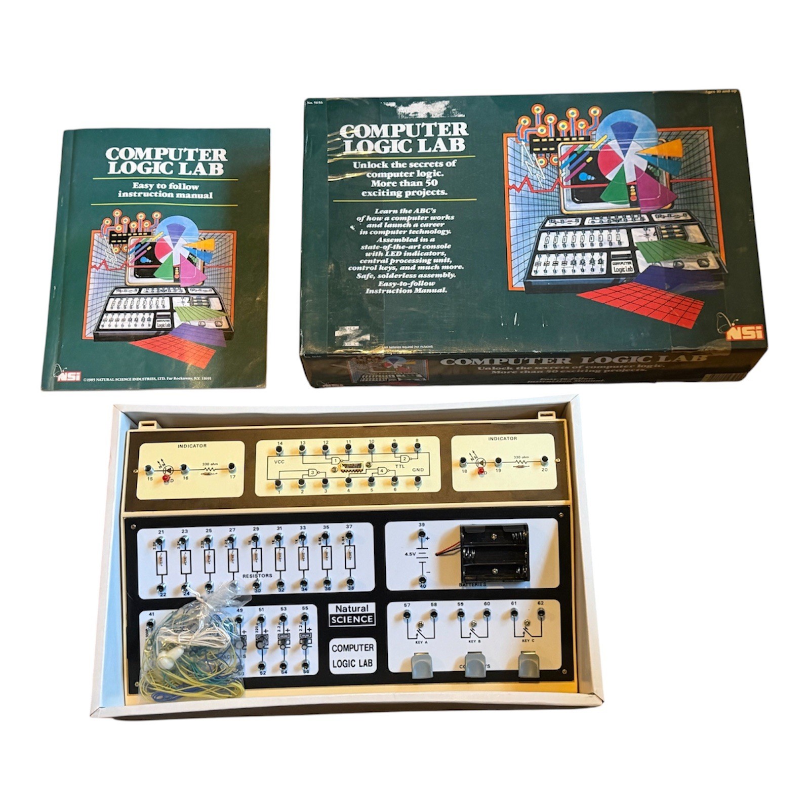 Vintage 1985 NSI Computer Logic Lab Kit Model 5650 PRISTINE INTERNAL CONDITION