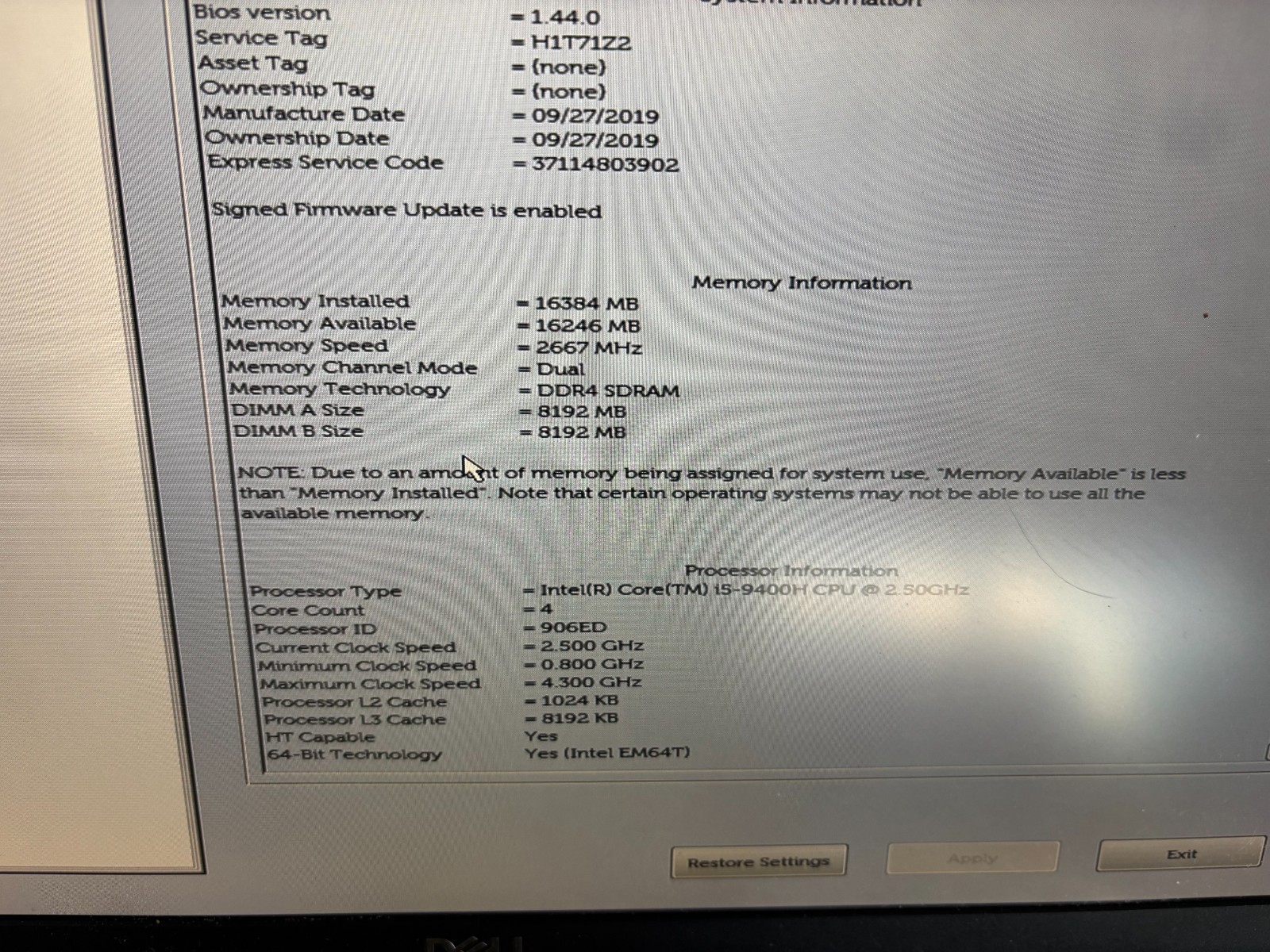 Dell Latitude 5401 14″ FHD i5-9400H 16GB RAM 256GB SSD Windows 11 Pro PC