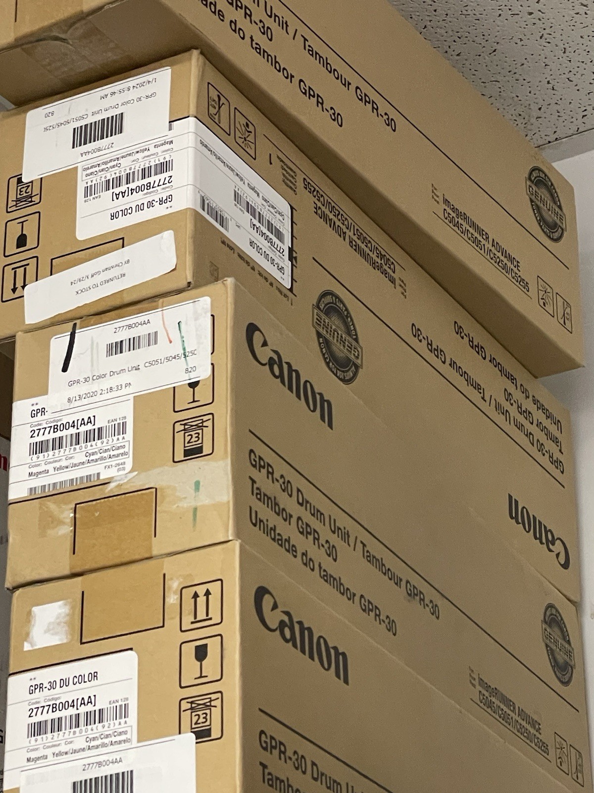 4 Canon GPR-30 DRUMS 3 COLOR 1BK GENUINE CANON