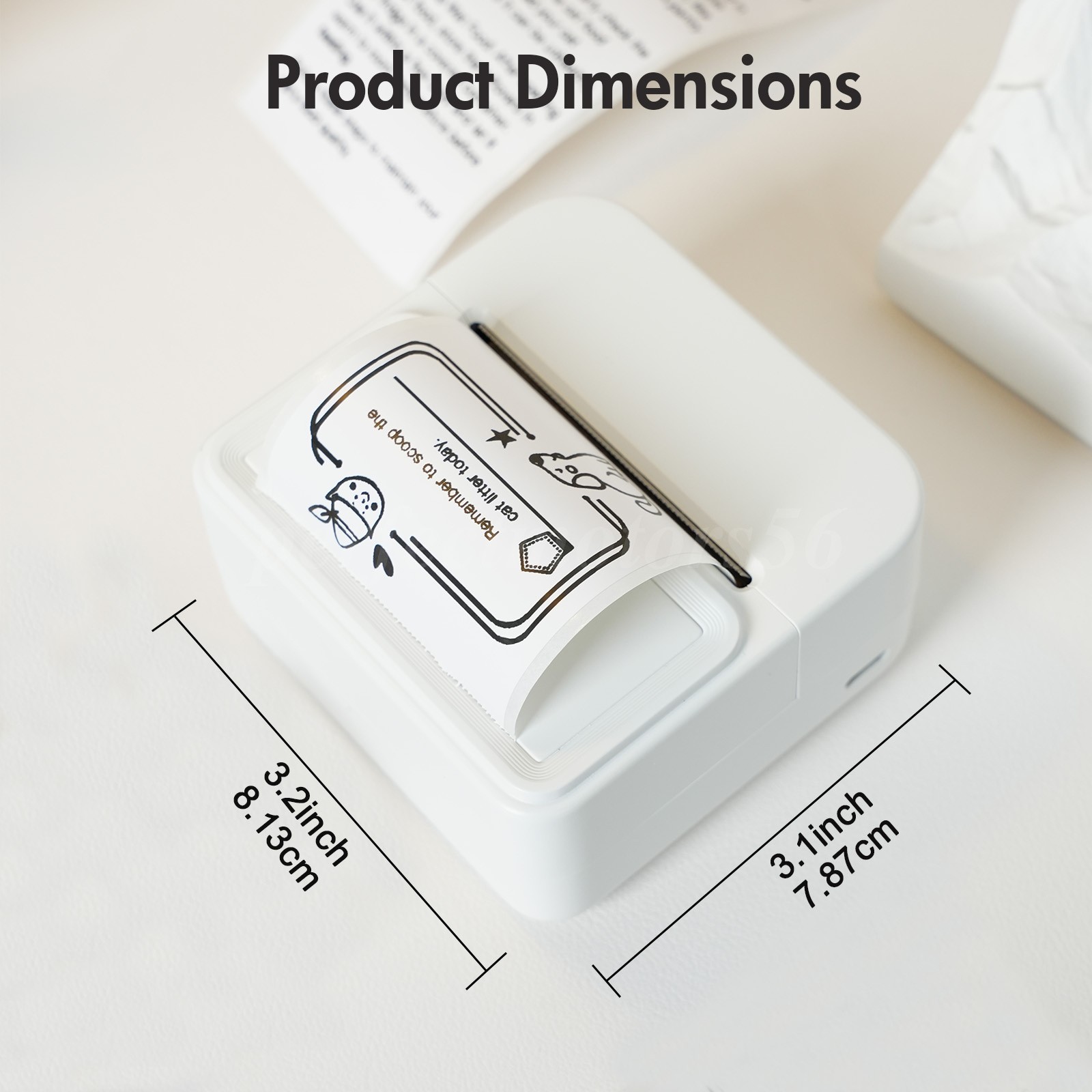Portable Mini Pocket Thermal Printer Wireless Bluetooth Label Maker +multi paper