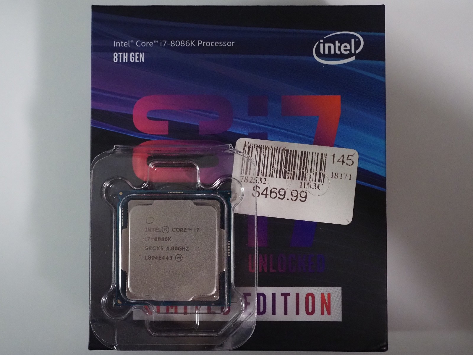Intel Core i7-8086K Limited Edition 4.0Ghz, Hexa-Core (6) LGA 1151 CPU