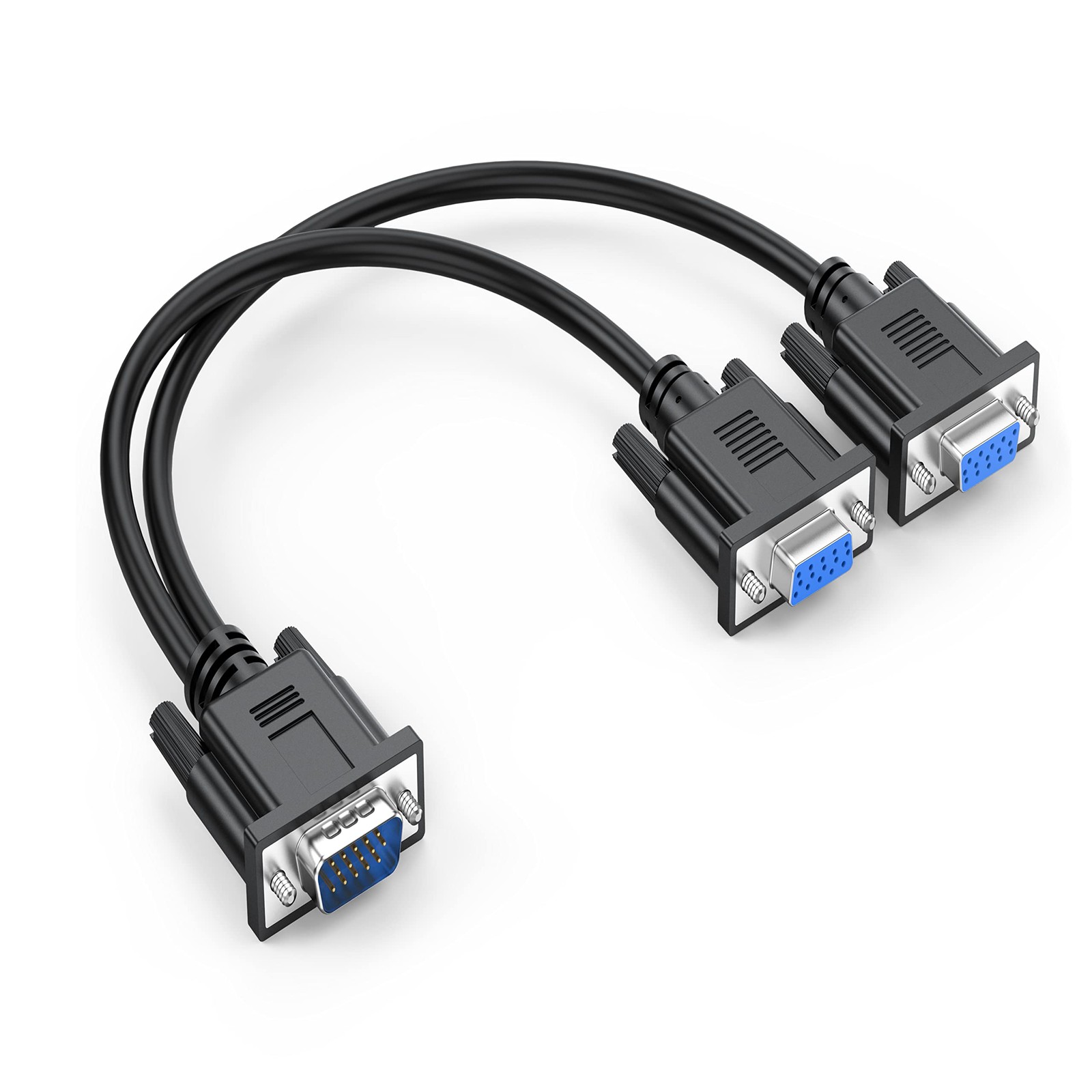 UKYEE VGA Splitter Cable Dual VGA Monitor Y Cable 1 Male to 2 Female Adapter …