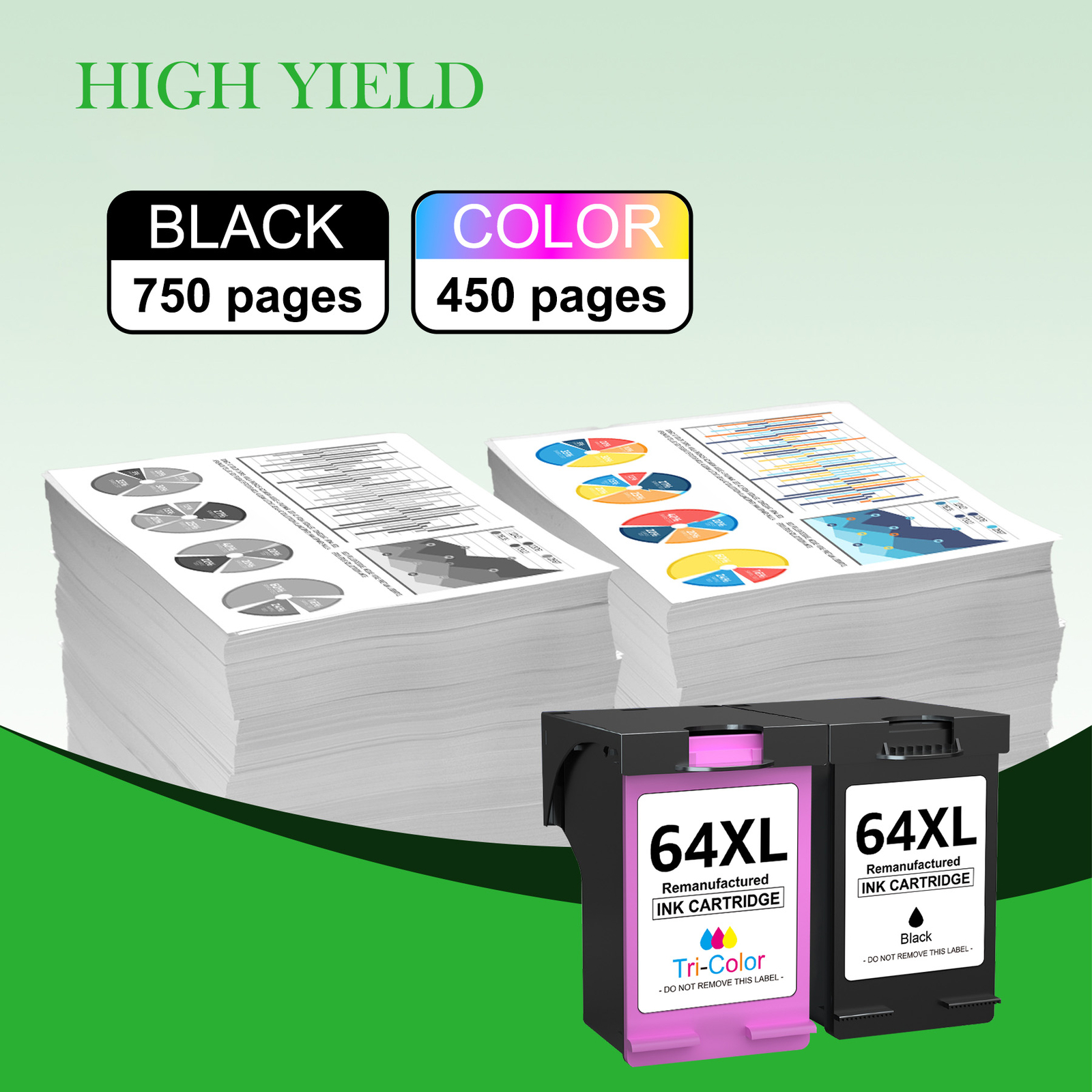 64XL XXL Black Color Ink Cartridge 64 XL for HP Envy 7155 7158 7855 7858 Printer
